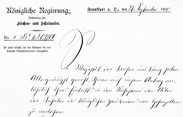 Urkunde Ordensverleihung 1910